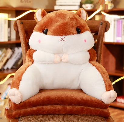 Hamster pillow quilt dual-use back cushion waist cushion pillow office waist pad blanket men warm hand pillow chair
