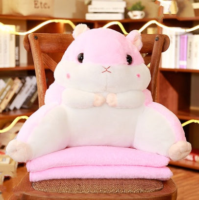 Hamster pillow quilt dual-use back cushion waist cushion pillow office waist pad blanket men warm hand pillow chair