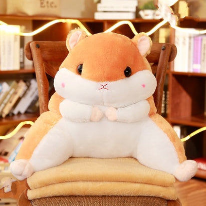 Hamster pillow quilt dual-use back cushion waist cushion pillow office waist pad blanket men warm hand pillow chair