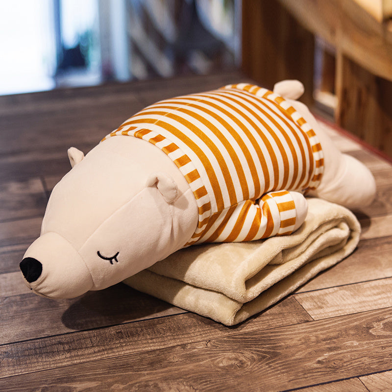 Husky Plush Nap Pillow and Air-Conditioning Fleece Blanket