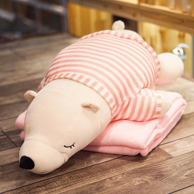 Husky Plush Nap Pillow and Air-Conditioning Fleece Blanket