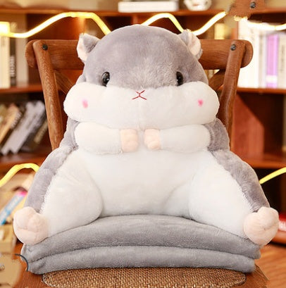 Hamster pillow quilt dual-use back cushion waist cushion pillow office waist pad blanket men warm hand pillow chair