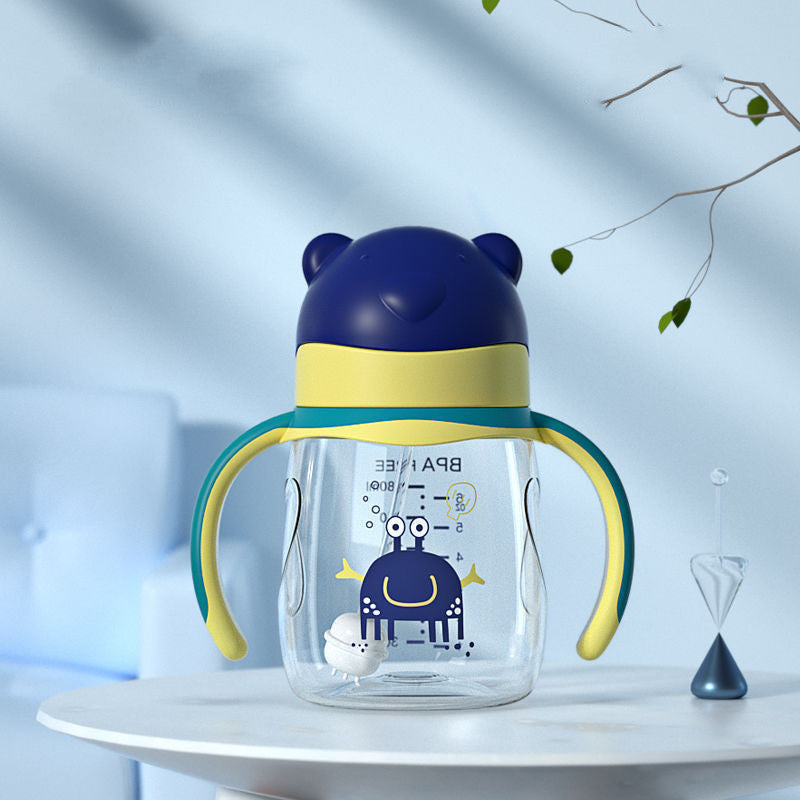 Baby Silicone Straw Pacifier Drop-proof Plastic Drinking Cup Set