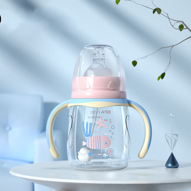 Baby Silicone Straw Pacifier Drop-proof Plastic Drinking Cup Set