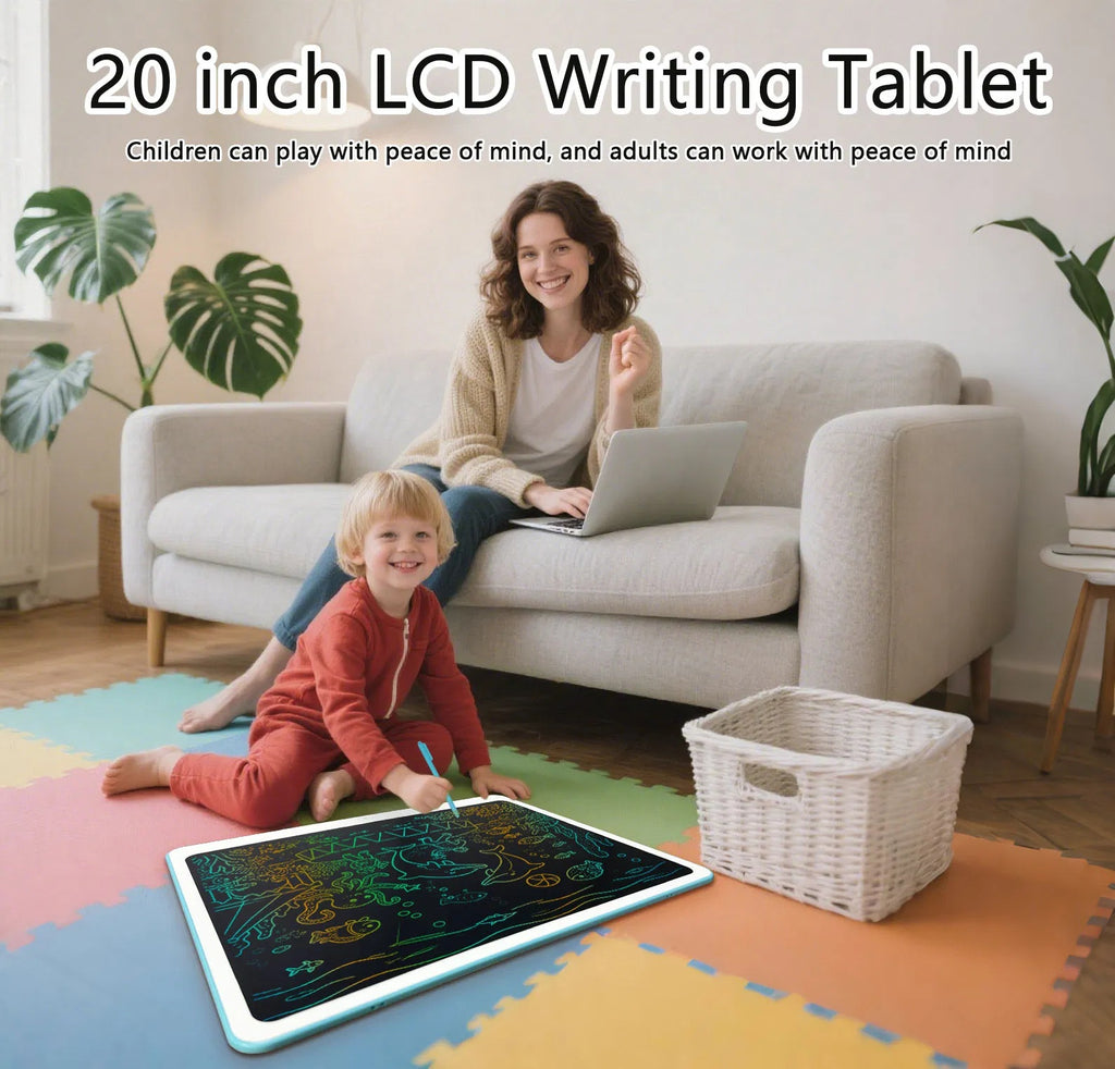 20-Inch LCD Colorful Doodle Board, Erasable Reusable Electronic Drawing Pad.